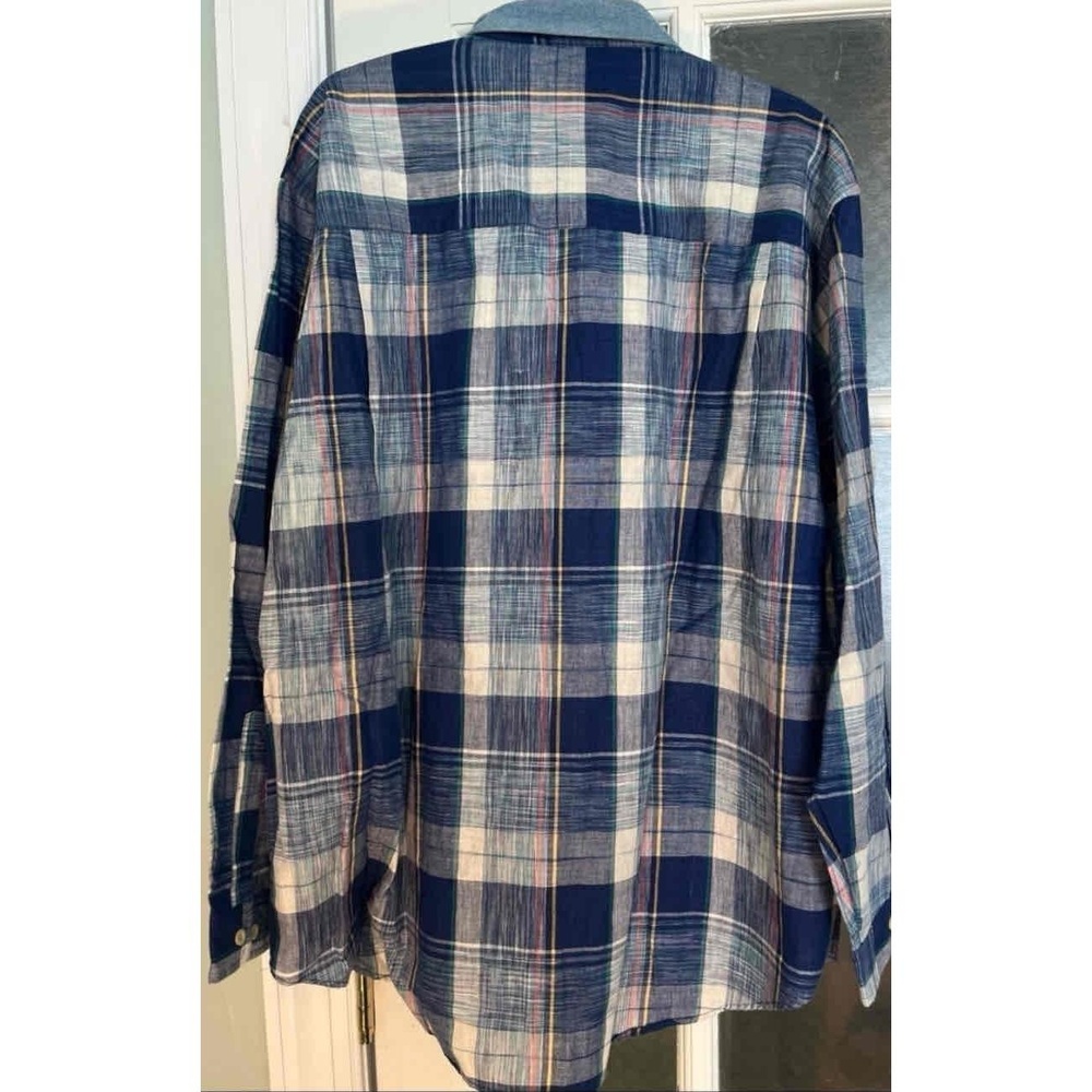 NWT Alexander Julian Mens Blue Plaid Button-Down Shirt Long Sleeve Vintage - Picture 3 of 8